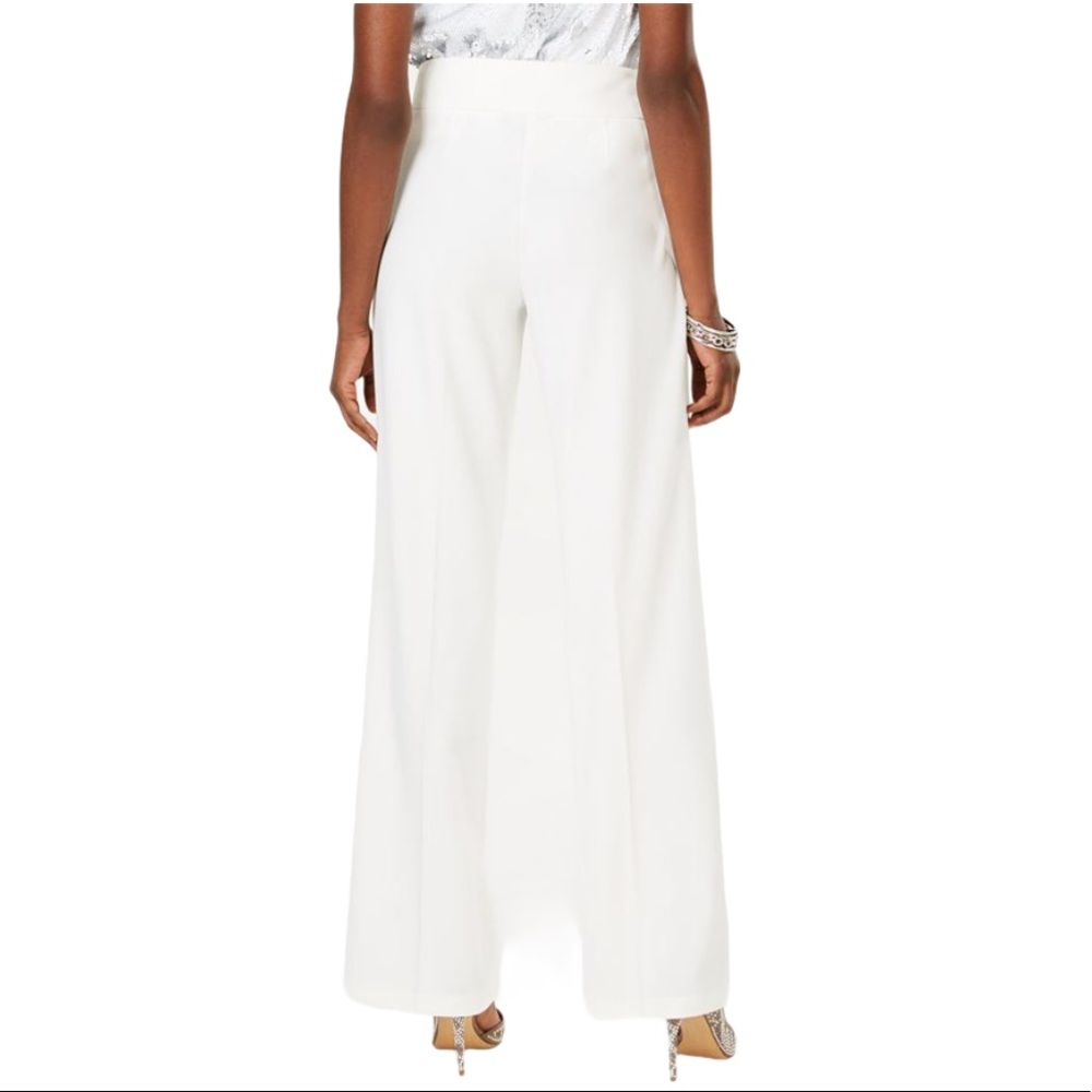 NWT INC Wide-Leg Crêpe Side Zip High Waist Pants - Picture 3 of 3